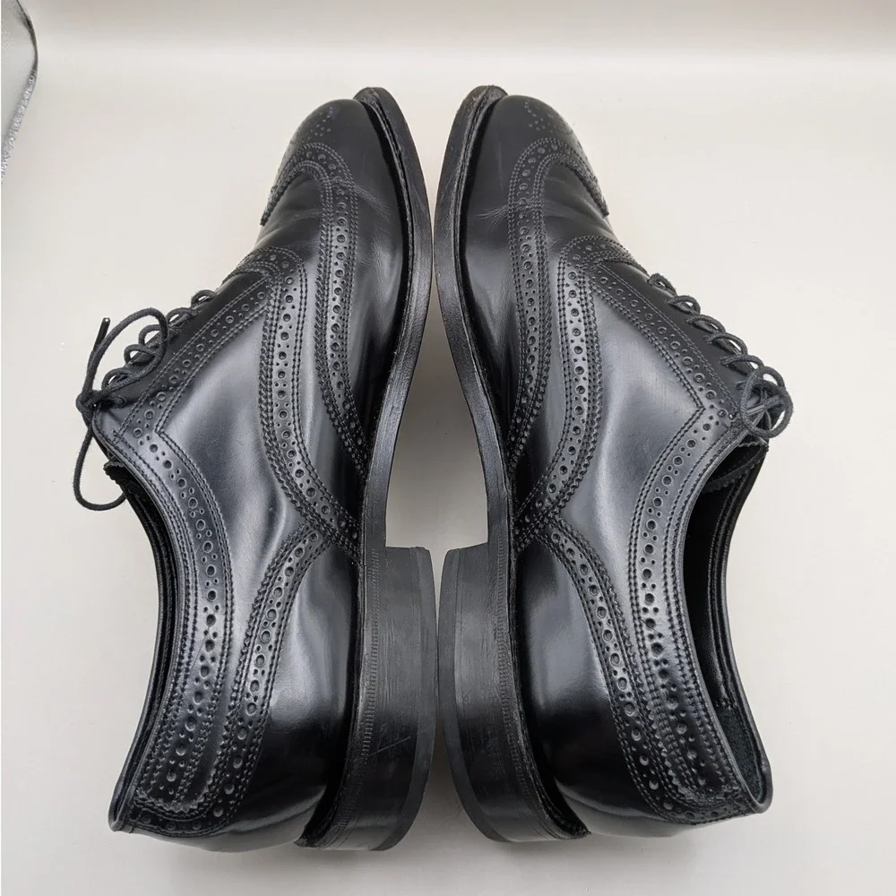 Florsheim Mens Black Leather Wingtip Brogue Oxford Dress Shoes 70018 Sz 8 D